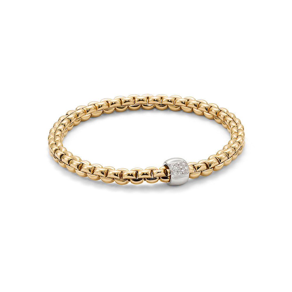 FOPE - FLEX’IT Bracelet with Diamonds- EKA Collection Yellow Gold