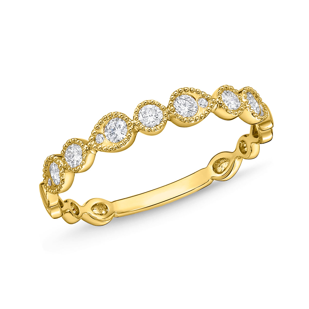 Fine Jewelry - Mémoire Vintage Pear and Round Stackable Band