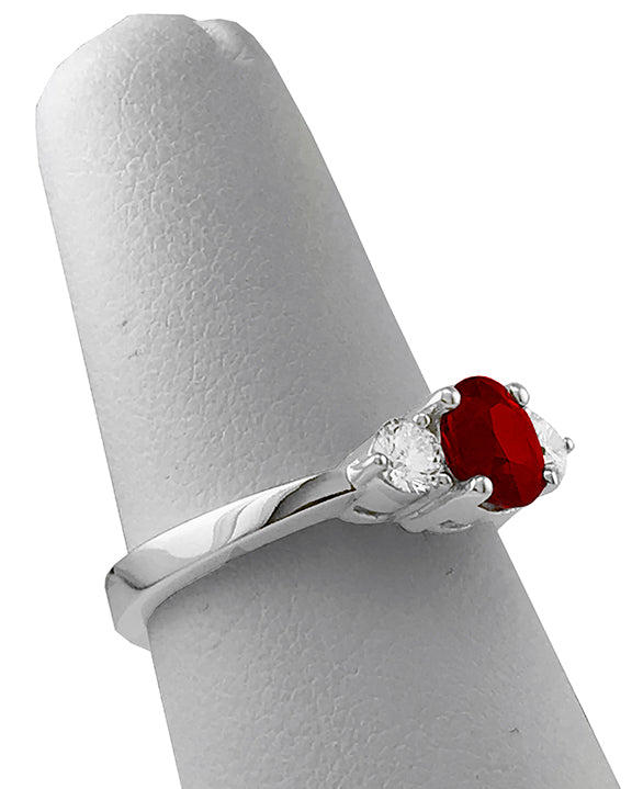 Fine Jewelry - Ruby and Diamond Three Stone Ring
