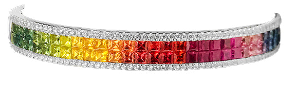 Fine Jewelry - Rainbow Sapphire and Diamond Bangle