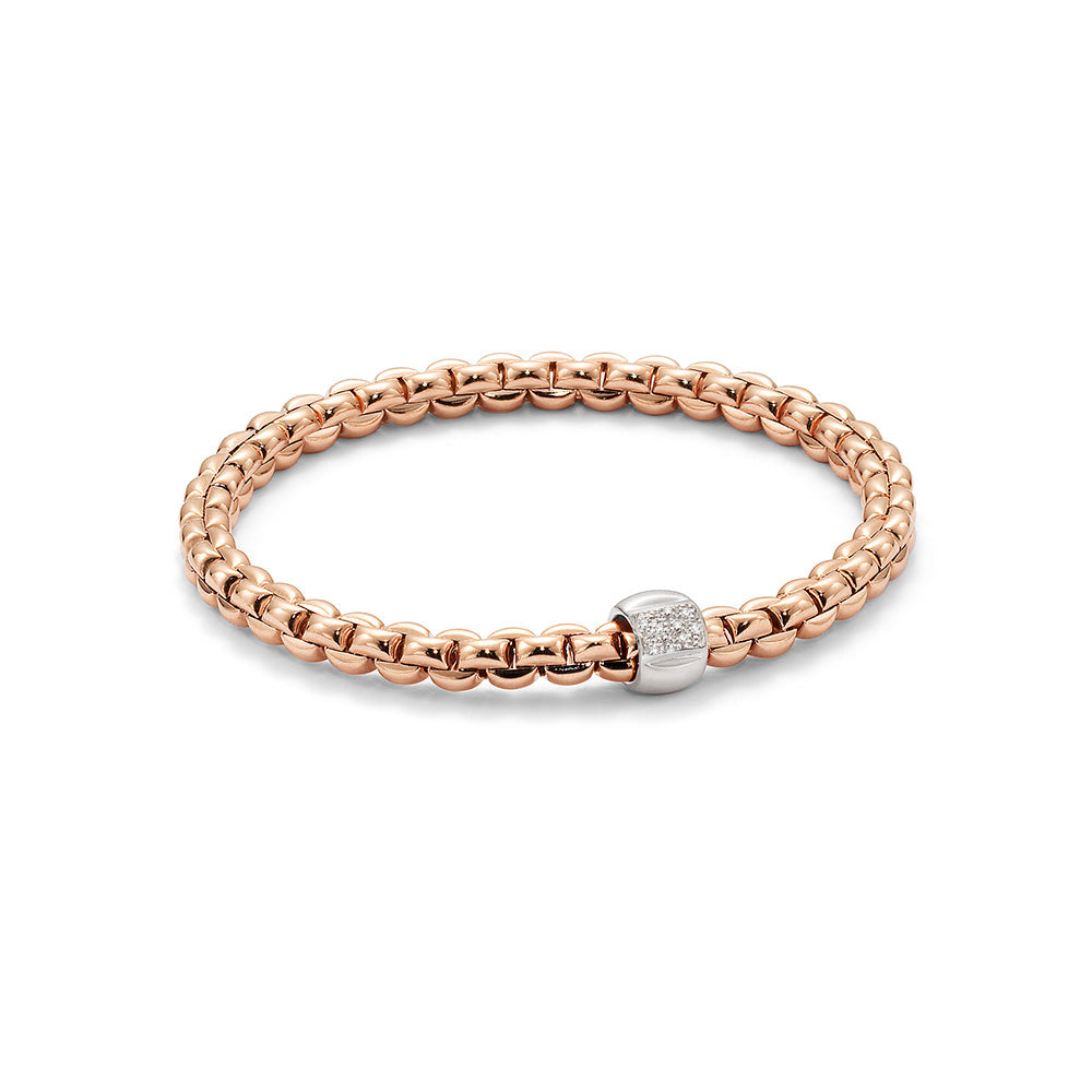 FOPE - FLEX’IT Bracelet with Diamonds- EKA Collection Rose Gold