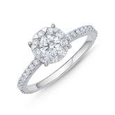 Fine Jewelry - Mémoire Bouquet Solitaire Engagement Ring with Diamond Shank