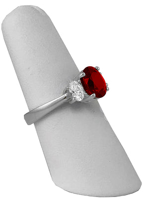 Fine Jewelry - Three Stone Ruby and Diamond Ring