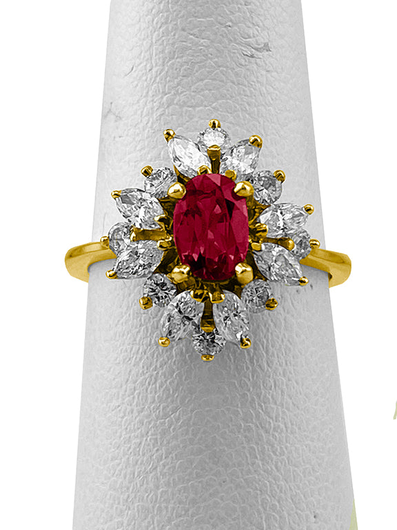 Fine Jewelry - Ruby and Diamond Cluster Ring