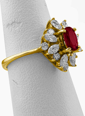 Fine Jewelry - Ruby and Diamond Cluster Ring