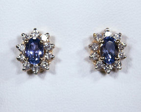 Fine Jewelry - Tanzanite and Diamond Earrings